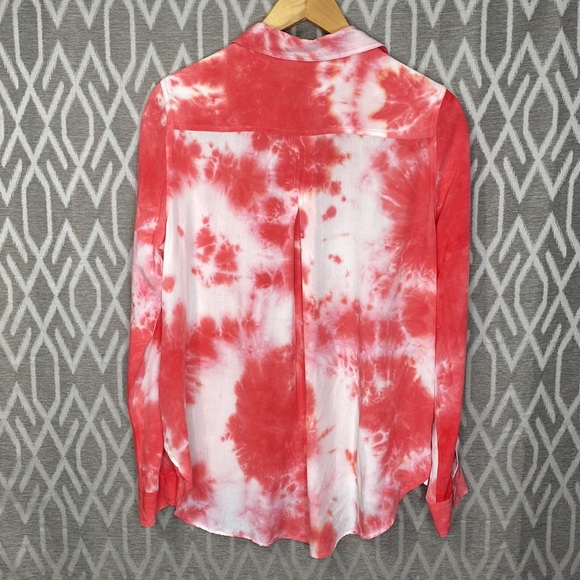 Velvet Heart Coral Tie Dyed Button Down Size: Medium - Picture 2 of 3